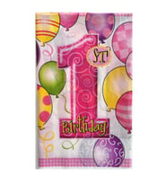 Masa örtüsü 1 yaş happy bırthday 108x180cm pembe pk:1-