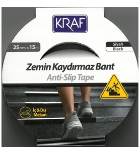 KRAF 2575 KAYDIRMAZ BANT 25mm X 15m SİYAH