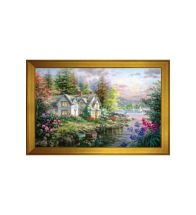 Manzara Temalı Kanvas Tablo 50 x 70 cm Gold Çerçeve