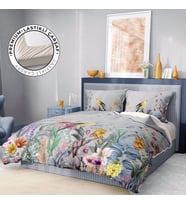 Monohome Premium Luxury Çift Kişilik Nevresim Takımı 3D Pamuk Saten Flowers Forest (Çok Renkli)