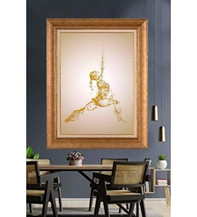 Altın Varaklı  Çerçeveli Paspartulu Tablo ndd1221 (Gold)