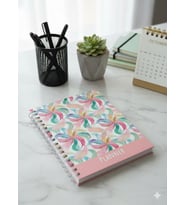 Adalinhome Spiral Haftalık Aylık Planlayıcı Defter  Stickerlı Organizer  Ajanda & Günlük Plan Defteri (Pembe)