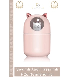 #Nemlendirici Sevimli Kedi USB Sessiz Işıklı Kompakt Masaüstü Ultrasonik Tasarımlı H2o Hava Nemlendi