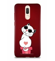 Huawei Mate 10 Lite Soft Premier Kapak Coolcat Tasarımlı Silikon Kılıf - Mürdüm (Şeffaf)