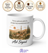 Kişiye Özel Memleket Sevdalısı Baskılı Kupa Bardak İsimli Hediye