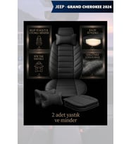 jeep grand cherokee 2026 Koltuk ve Kılıf uyumlu Minder Siyah Yastık Lüks 2 Minder 2 Yastık