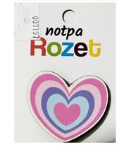 Notpa Rozet Ahşap Kalp Renkli - 3 adet