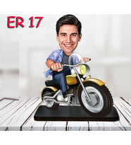 Kişiye Özel Ahşap Biblo - Motor Kullanan Erkek Karikatür Biblo 2