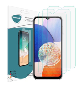 Microsonic Samsung Galaxy A14 Screen Protector Nano Glass Cam Ekran Koruyucu (3`lü Paket) (Renksiz)