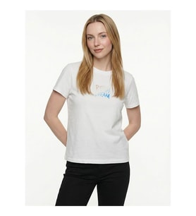 Loft Kısa Kol Ekru Kadın T-Shirt LF2042222