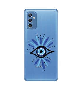 Samsung Galaxy M52 Uyumlu Nazar Göz Desenli Şeffaf Telefon Kılıfı