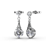 Monemel Swarovski Taşlı Tek Tas Küpe (Eyfel Kulesi) Sevgililer Günü Hediyesi Yeni Yıl Hediyesi - Yılbaşı Hediyesi