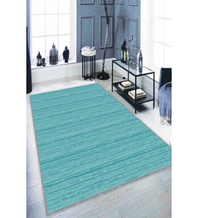 Turkuaz Sade Desensiz Kaymaz Tabanlı Dekoratif Halı ST09 - 100 x 160 cm