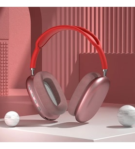 Yeni P9air Max Kablosuz Bluetooth Kulaklık Gürültü Önleyici Mikrofon Bakla Kırmızı