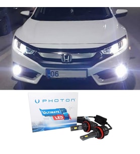 Honda Civic FC5 Led Xenon Kısa Far Ampulü H11 Ultimate 9500 Lumens Yeni Seri Beyaz