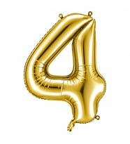 4 Rakam Folyo Balon Altın Rengi (36 cm)
