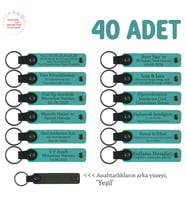 Otomotiv Sektöründeki İşletmeler İçin 40' lı Anahtarık Set, Müşterilere Özel, Koyu Turkuaz & Yeşil