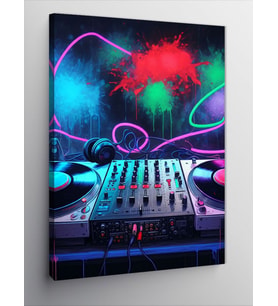 Kanvas Tablo Neon Dj Seti
