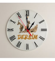 Dersim Şehri Tasarımlı Roma Rakamlı Duvar Saati (Krem)