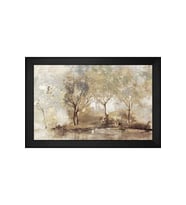 Soyut Manzara Motifli Kanvas Tablo 80 x 110 cm Siyah Çerçeve