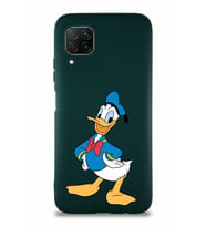 Huawei P40 Lite Soft Premier Kapak Donald Duck-C Tasarımlı Silikon Kılıf - Yeşil (Şeffaf)