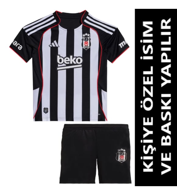 Beşiktaş Forma 2025/2026 Sezon KİŞİYE ÖZEL İSİM VE NUMARA BASKILI Çocuk Futbol Forması pp49