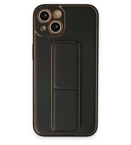 Pilelistore   iPhone 14 Plus Kılıf Coco Deri Standlı Kapak - Siyah