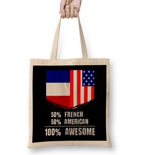 50% Finnish 50% American %100 Awesome Immigrant Bez Çanta Uzun Saplı