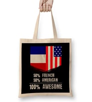50% Finnish 50% American %100 Awesome Immigrant Bez Çanta Uzun Saplı