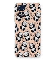 Xiaomi Redmi Note 11 Uyumlu Lansman Kılıf Panda Tasarımlı İçi Kadife Kapak-Pudra (Şeffaf)