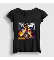 Presmono Kadın Siyah Hell On Stage Manowar T-Shirt 63790tt