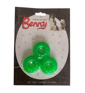 Benny Köpek Oyuncağı Üçlü Halka 9 x 9 cm Yeşil