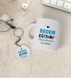 Beden Eğitimi Öğretmeni Kupa Bardak ve Anahtarlık Seti