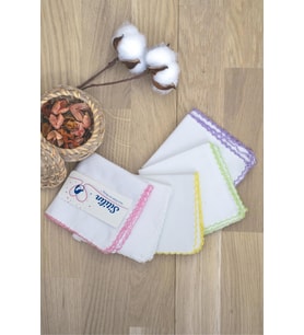 % 100 Pamuk Bebek Ağız Silme Mendili 10'lu Bebek Mendil STL6061 (Beyaz)