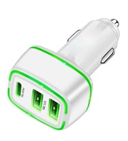 Concord C775 Çift USB QC3.0 Girişi PD 23W Girişi Işıklı Araç Çakmak Şarj