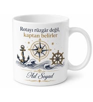 Gemi Kaptanına Seyir Defteri Liman Yanaşma Rota Belirleme Kupa Bardak Hediye
