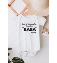 Kahramanım Var Baba Diyorum Özel Tasarım Bebek Zıbın Pamuklu Çıtçıtlı Body