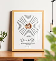 Spotify Plak Şarkı Sözlü Fotoğraflı Çerçeveli Poster (Natural)