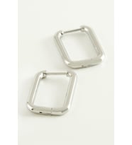 Dikdörtgen Lüks Çelik Küpe 2 cm (Gümüş)