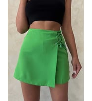 Kuş gözü şort etek yeşil s25819