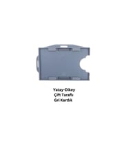 Gri Yatay Dikey Çift Taraflı Kart Koruyucu
