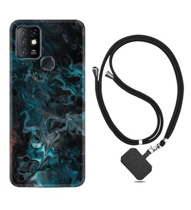 INFINIX Hot 8 9 10 11S Hot 10 Play 10T Kılıf Boyun Askılı Silikon Colorful Abstract 1384