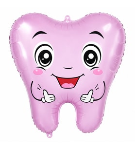 İlk Dişim Diş Figür Pembe Folyo Balon