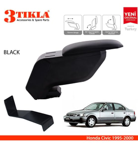 Honda Civic 1995-2000 Delmesiz Çelik Ayaklı Siyah Kolçak Kol Dayama