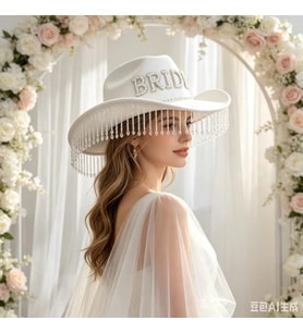Valkyrie Bride Yazılı Beyaz Gelin Kovboy Şapkası Taşlı İncili Püsküllü Bekarlığa Veda Düğün Aksesuarı