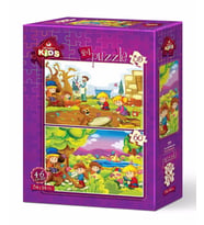 Art Puzzle Minik Botanikçiler 2'li 35+60 Parça Yapboz