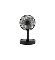 Şarjlı Teleskopik Masaüstü Vantilatör Katlanabilir Taşınabilir Mini Fan (Siyah)