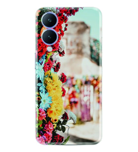 Vivo Y17S Kılıf Silikon Desen Özel Seri Gerçek Çiçekler 1743