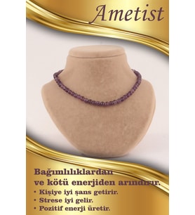 Ametist 6mm Kolye (düğümsüz)