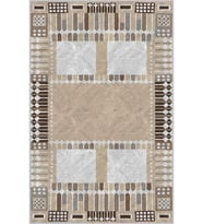 Eliana Home Baskılı, Yıkanabilir Kaymaz Taban Salon Halısı LNA1382-HT940 100x150 cm (Kahverengi)